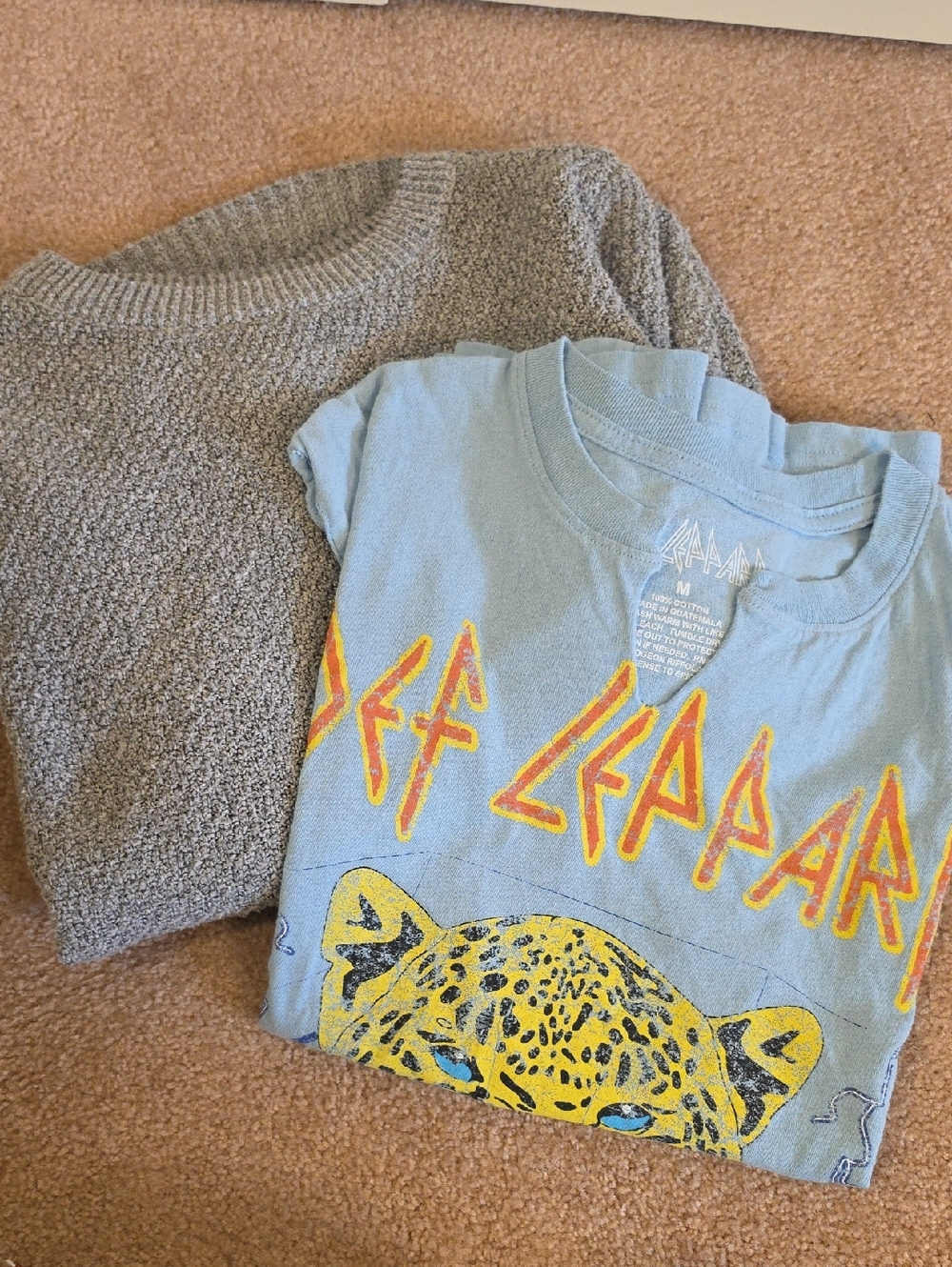Pink Clover And Light Blue Def Leppard Graphic Tee